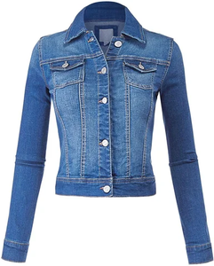 Veste en jean pour femme de haute qualité, doublure en coton imperméable, prix de gros d'usine, service OEM - Product Image 1