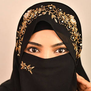 Hijab bordado hecho a mano de alta calidad Diseño Artesanal único abrigo de moda modesto bufandas musulmanas tradicionales al por mayor para - Product Image 5