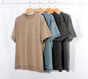Boxy เสื้อยืดฮิปฮอป250 GSM ไหล่ตกเสื้อยืดผ้าฝ้ายพิมพ์ลายกราฟิกเฮฟวี่เวทเสื้อยืดโอเวอร์ไซส์สำหรับผู้ชาย - Product Image 6