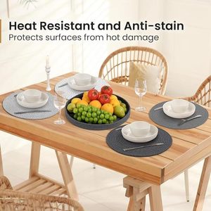 Napperons perlés ronds fabriqués à la main tissu de Jute pour Table à manger mariage noël et réunions de famille décorations de fêtes - Product Image 5