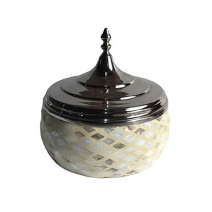 Nácar de madera Hot Pot con tapas Cazuela de vidrio hecha a mano - Product Image 4