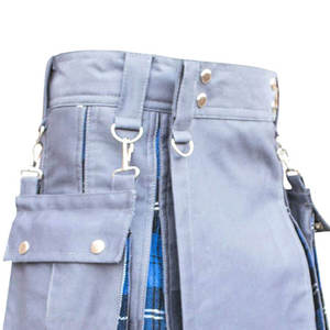 Kilt utilitaire écossais de haute qualité pour hommes avec sangles en cuir à fermeture logo personnalisé pour hommes - Product Image 5