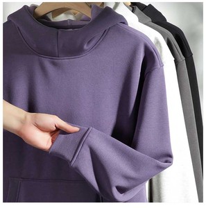 Haute qualité 420g polaire col coupe-vent chaud sweat à capuche sans ficelle pull à capuche hommes personnalisé en vrac sweats à capuche vierges - Product Image 2