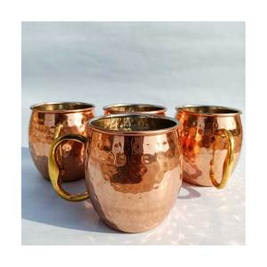 Tasse Mule en cuivre la plus vendue poignée en laiton tasses Mule de Moscou commande en gros avec gobelet en cuivre pur minimaliste de haute qualité sans plomb - Product Image 2