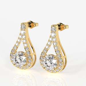 Pendientes de Oro de 9k con Diamante Cultivado en Laboratorio Twilight Sparkle - Product Image 2