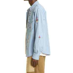 Chemises en jean décontractées à carreaux, coupe slim, de qualité supérieure, pour hommes, avec fermeture boutonnée, confortables et respirantes. - Product Image 4