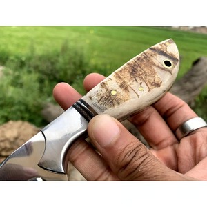 Hecho a mano, hermoso, personalizado, borde recto, cuchillo desollador, mango de cuerno, cuchillos de caza de acero inoxidable, regalo DIY, cazadores, OEM personalizado - Product Image 5