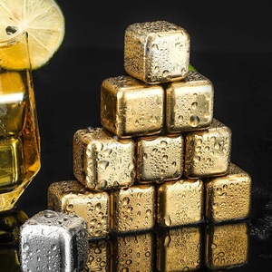 High Quality Bar Accessories Reusable Chilling <b>Whiskey</b> Stones Stainless Steel 304 <b>Ice</b> <b>Cube</b> Rocks with Tongs for Wine Drinks - Product Image 1