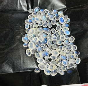 Piezas de cabujón de piedra lunar de arcoíris Natural de alta calidad hechas a mano pequeñas formas de mezcla piedra preciosa blanca con bonito fuego arcoíris MM, - Product Image 3