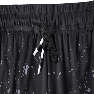 Pantalones cortos deportivos para correr para hombre, malla de poliéster 100%, secado rápido, aireado, hasta la rodilla, sólidos con cierre de cordón - Product Image 6