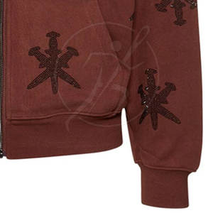 Sudaderas con capucha de diamantes de imitación para hombre de talla grande con diseño único más vendido al por mayor, ropa de calle de alta calidad, sudaderas con capucha de diamantes de imitación para hombre - Product Image 6