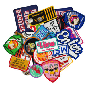 Parches Bordados Ecológicos Personalizados, Estilo Cosido, Alfabeto, Triángulo, Círculo, Multicolor, Tela Chenilla, Logotipo Personalizado para Bolsas y Gorras - Product Image 2