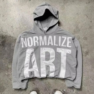 Sudadera con Capucha de Invierno con Bordado Desgastado de Moda, 100% Algodón, Ecológica, Felpa Suave, Cálida, Diseño de Bolsillo Extra Grande, Ropa Urbana - Product Image 2