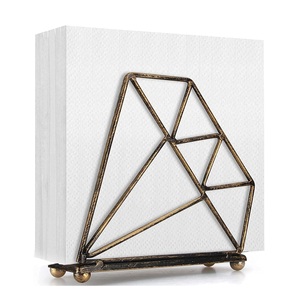 Porte-serviettes en métal noir fini pour la maison, la table à manger, les décorations de bureau, porte-serviettes faits à la main - Product Image 5