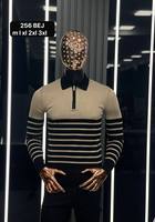 Suéter informal de otoño para hombre para cuello Polo manga larga cremallera calor cálido Cachemira Mohair estampado Jacquard Logo botón raya letra.