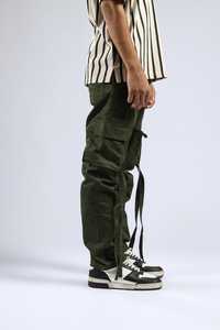 Pantalons de travail décontractés de haute qualité, amples, en coton, randonnée, poches latérales tactiques, pantalons cargo noirs pour hommes - Product Image 5