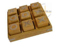 Jeu en bois Tic Tac Toe Rustic Noughts and Crosses Jeu de société de table Parfait pour les mariages, les anniversaires et le plaisir en famille