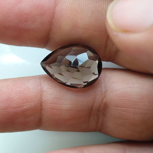 ควอตซ์สโมคกี้ธรรมชาติ 18x13 มม. รูปทรงลูกแพร์ คุณภาพดีที่สุด พลอยหลวมสำหรับทำเครื่องประดับ - Product Image 4