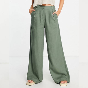 Nuevo estilo francés, última moda, pantalones informales de verano y pantalones de cintura alta para mujer, pantalones de pierna ancha, ropa oficial - Product Image 5