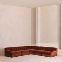 Canapé d'angle modulaire HEC Elowen fait main, design de créateur, avec franges, pour salon, maison et club