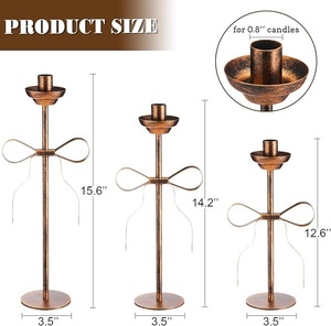 Porte-chandelier Bow Tall Taper Lot de 3 métaux décoratifs étonnants pour les festivals pour les cadeaux et la décoration intérieure - Product Image 5