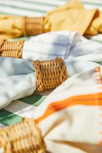 Servilleteros de ratán tejidos a mano para servilletas de tela, servilletero con volantes de boda de Artex Thien Thanh - Product Image 6