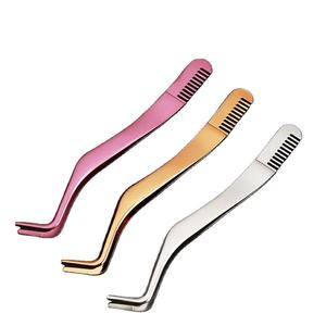 Pinzas de punta de fibra de envío directo, ventilador de volumen, herramientas de pestañas, pinzas de pestañas personalizadas, pinzas de aislamiento de punta de fibra para pestañas - Product Image 1