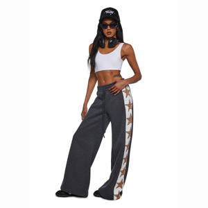 Pantalon de jogging décontracté à jambe droite, taille mi-haute double, imprimé personnalisé, léger, confortable, avec cordon de serrage, respirant et séchage rapide - Product Image 1