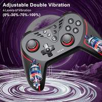 Control de Juego Inalámbrico con Doble Vibración, Joystick de Plástico ABS Negro para Android, iOS, PC, Todo en Uno