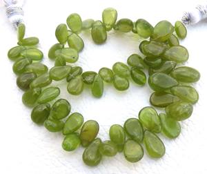 Perles de pierres précieuses Vessonite, 8 brins, 6,5-10 mm, forme poire, 90 carats, vertes, vesuvianite, lisses, polies, pierres précieuses en vrac, 6,5-10 mm, Vessonite - Product Image 4