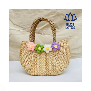 HANDMADE VIETNAM STRAW <b>WATER</b> HYACINTH TOTE BAG DURABLE STYLISH ECO FRIENDLY <b>CARRY</b> BAG DESIGN - Product Image 1