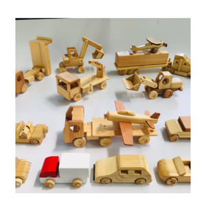 Ensemble de véhicules en bois Montessori pour garçons et filles, camion de pompiers, ambulance, autobus scolaire - Product Image 1