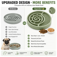Bol d'alimentation lente personnalisé en silicone pour chien, tapis de léchage 3-en-1 pour animaux de compagnie, bol d'enrichissement pour aliments secs et humides, fournisseur OEM sous marque privée
