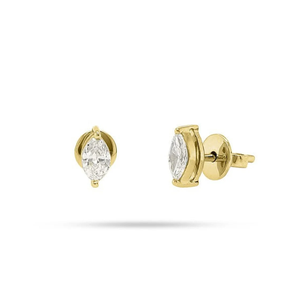 10k or massif rond marquise écologique laboratoire cultivé diamant boucles d'oreilles vis arrière boucles d'oreilles laboratoire diamant Halo boucles d'oreilles CVD Dia - Product Image 1