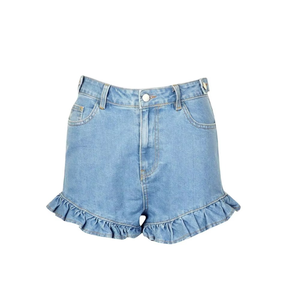 Wholesale New Denim <b>Frill</b> Hem <b>Shorts</b> for Women High Quality Fashion Ladies Jean <b>Shorts</b> Custom Gym Sport Fitness Workout Seamless - Product Image 1