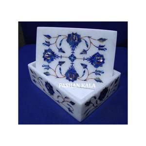 Incrustation de marbre dames boîte à bijoux exportateur magnifique maison décorative et conception personnalisée bijoux floraux hautement fabriqués à partir de l'Inde - Product Image 1