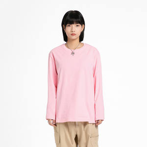 En stock T-shirt à col rond 230 coton et manches longues 100% g/m² T-shirt unisexe peigné de qualité lourde pour hommes - Product Image 6