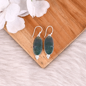 Pendientes de latón hechos a mano con piedra de sangre para atuendos diarios, pendientes colgantes de latón modernos para eventos especiales, regalo para ella - Product Image 2
