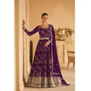 Pakistan phong cách salwar kameez với công việc thêu nặng ba mảnh naira cắt váy cho phụ nữ bên mặc với chất lượng cao