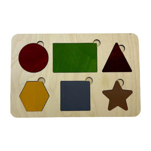 Rompecabezas de Madera de Abedul Premium Montessori, Juguete Educativo de Aprendizaje para Niños Pequeños de 3+ Años, Juego de Mesa de Geometría - Product Image 1