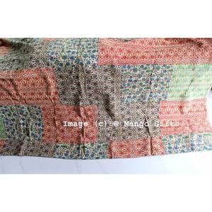 Twin Size Recycled Cotton Fabric Patchwork <b>Kantha</b> Vintage <b>Throws</b> Indian Style for Home Use Wholesale Lot - Product Image 6