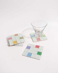 Handicraft Square <b>Glass</b> Mosaic Coasters Drink Mat Home Party Wedding <b>Table</b> Decor Kitchen Restaurant Barware <b>Coffee</b> Cup Pad Unit - Product Image 1
