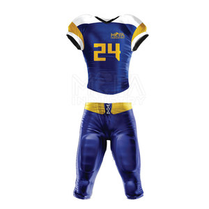 Maillot de football américain personnalisable de haute qualité, 100 % polyester, durable, respirant, séchage rapide, ensembles à manches courtes - Product Image 1