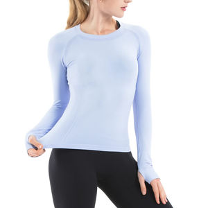Top Deportivo de Yoga Ligero y Ajustado Personalizado al por Mayor para Mujer, Manga Larga, Tejido Transpirable, para Yoga, Running y Fitness - Product Image 1