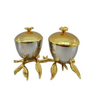 Tazón para Servir Chapado en Oro, Diseño Único, Tazón de Metal para Frutos Secos, para Postres, Cenas o Fiestas - Product Image 3