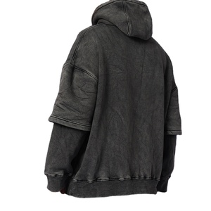 Sweat à capuche personnalisé OEM pour homme en molleton 100 % coton – Écologique, séchage rapide, respirant, anti-boulochage, coupe-vent, anti-plis, 430g - Product Image 3