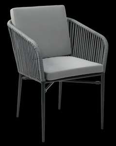 Chaise en bois au design européen contemporain avec structure en bois et coussins gris, confortable pour le jardin et le salon - Product Image 1