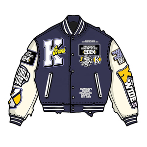 Yingling personalizado de alta calidad Chenille bordado Varsity chaqueta de béisbol Bomber mangas de cuero con patrón de letras - Product Image 1