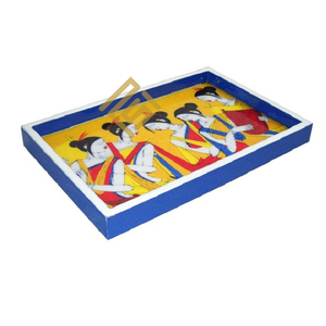 Plateau de service en bois rond de haute qualité avec design moderne haut de gamme Noël vacances décor à la maison Art thème corde Format - Product Image 5