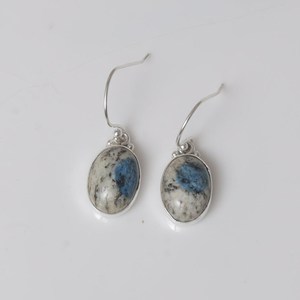 Solide 925 Sterling Silver Fine Handmade Daily Wear Dangle Drop Boucles d'oreilles Naturel K2 Jaspe Ovale Cabochon Lunette Réglage En Gros - Product Image 4